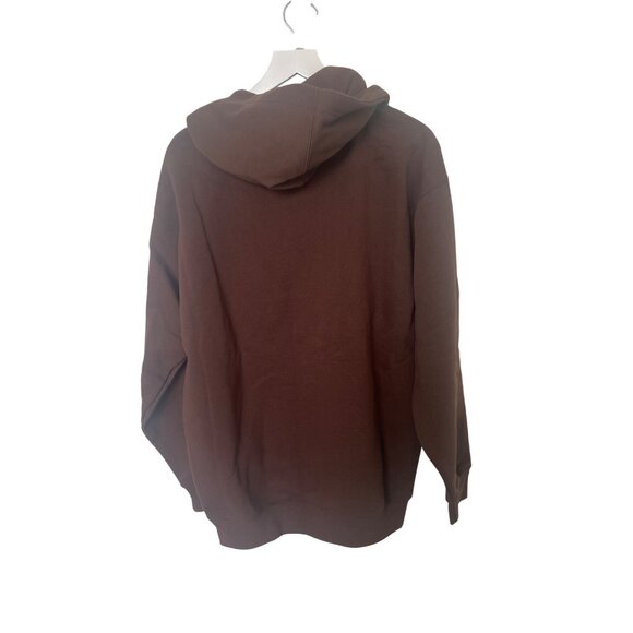Pro Club Heavyweight Brown Full-Zip Hoodie Sweatshirt - Picture 4 of 5